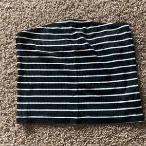 American Eagle Black and White Striped Tube Top